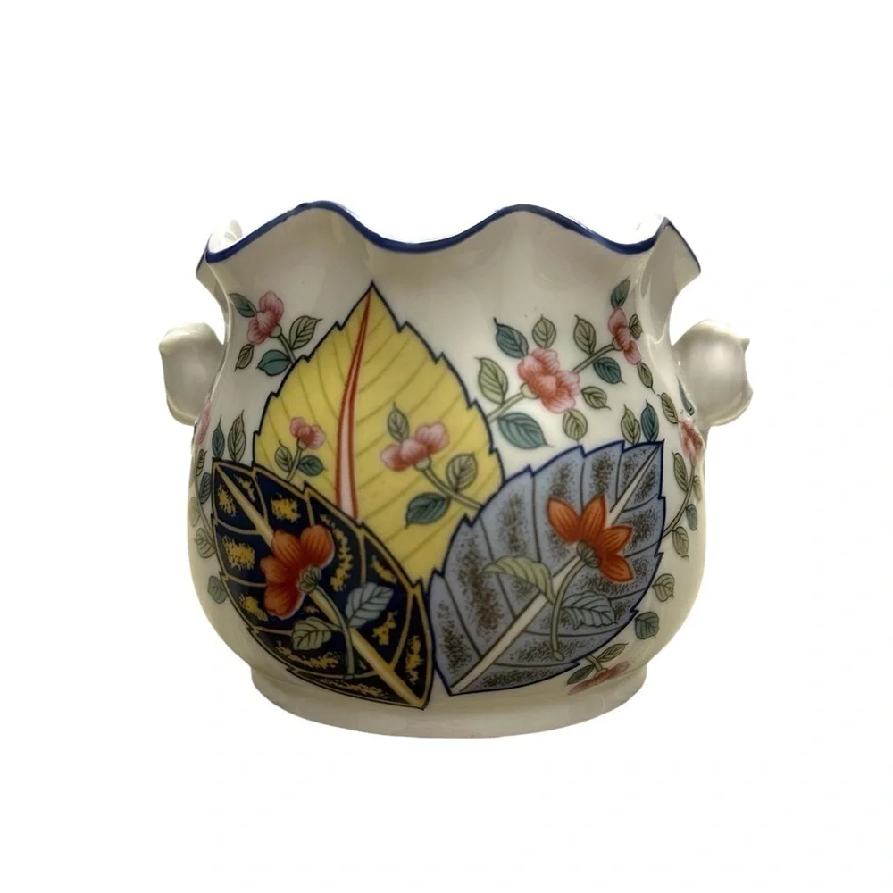 Tabacco Leaf Genus Nicotina Fine China By Mann Open Sugar Bowl RARE